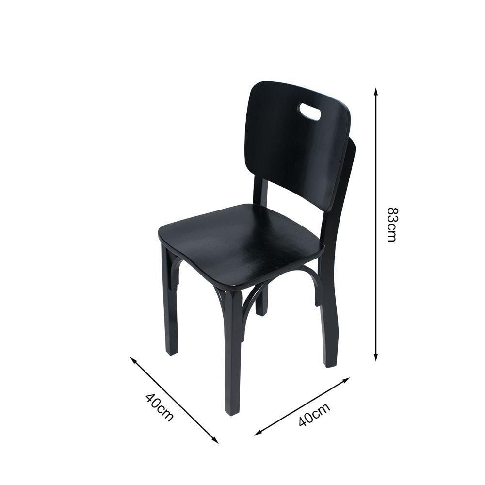 Miniatura Kit 4 Cadeiras Fixas Pretas S Pretas Boteco Em Madeira Maciça Para Bares Preto