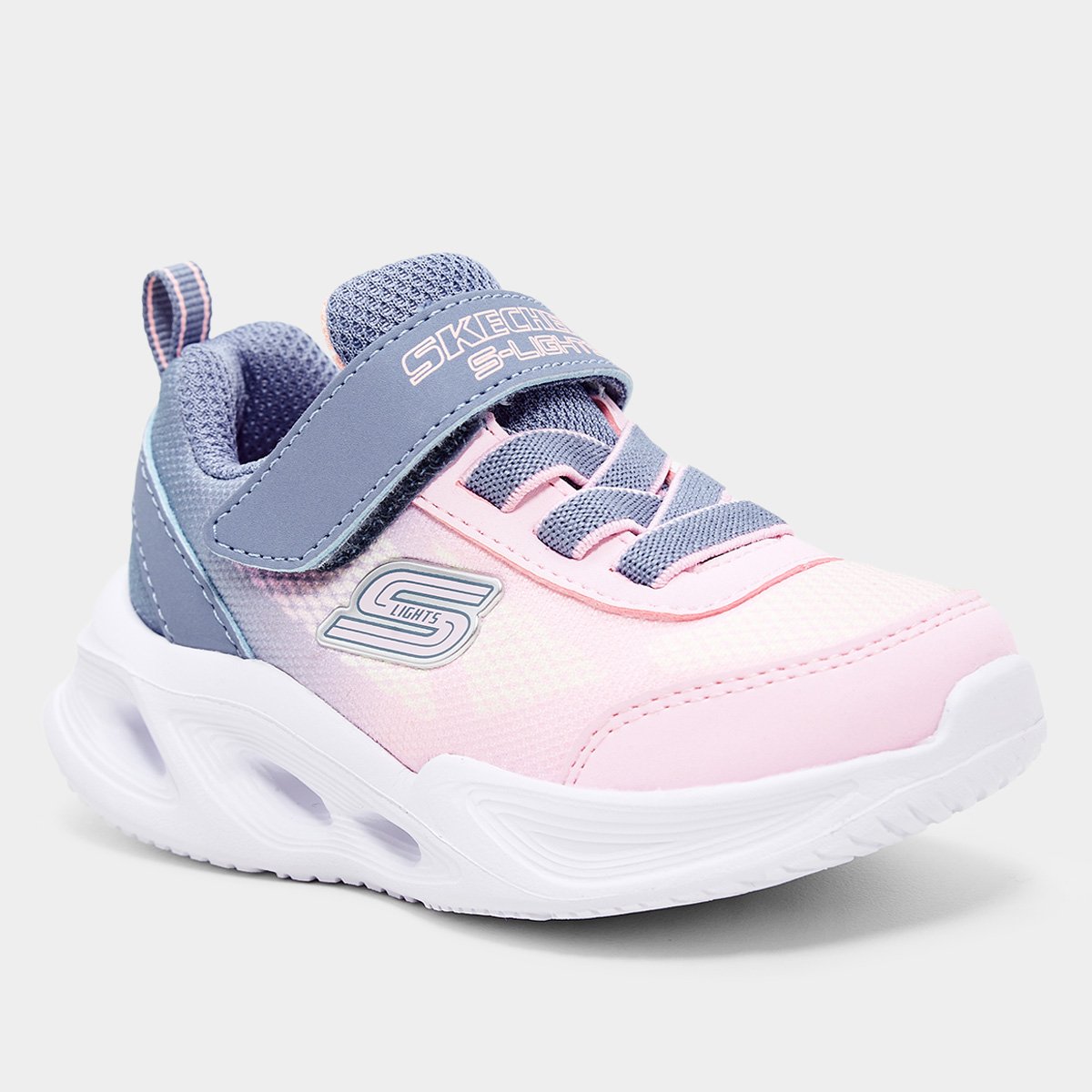 Miniatura Tênis Infantil Skechers Menina Cinza+Rosa - 21