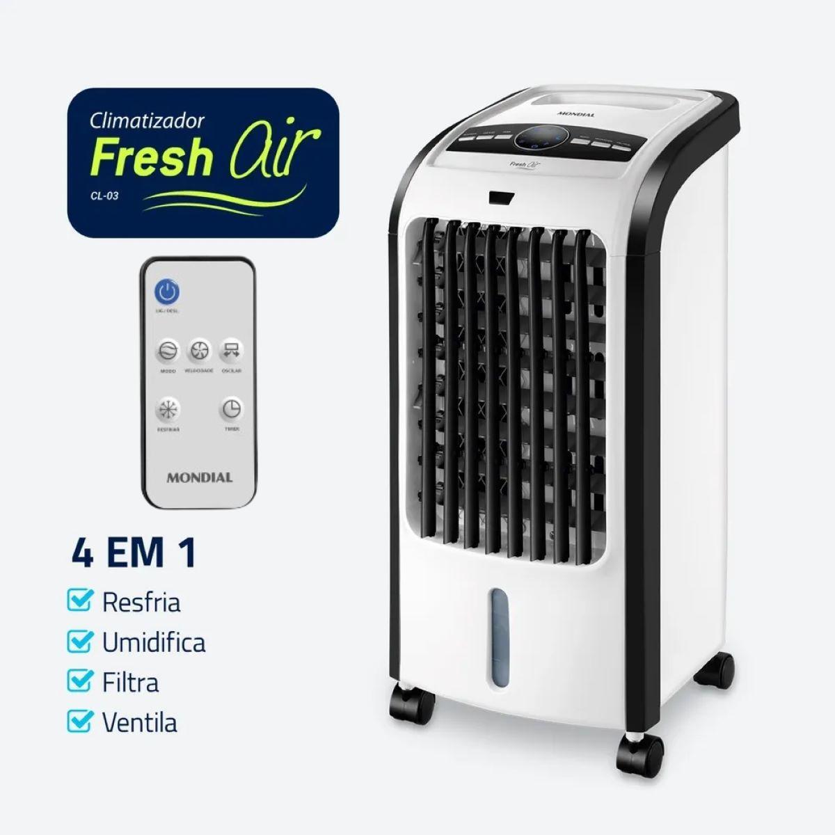 Miniatura Climatizador Mondial Fresh Air 4 Em 1 CL-03 Branco 220V