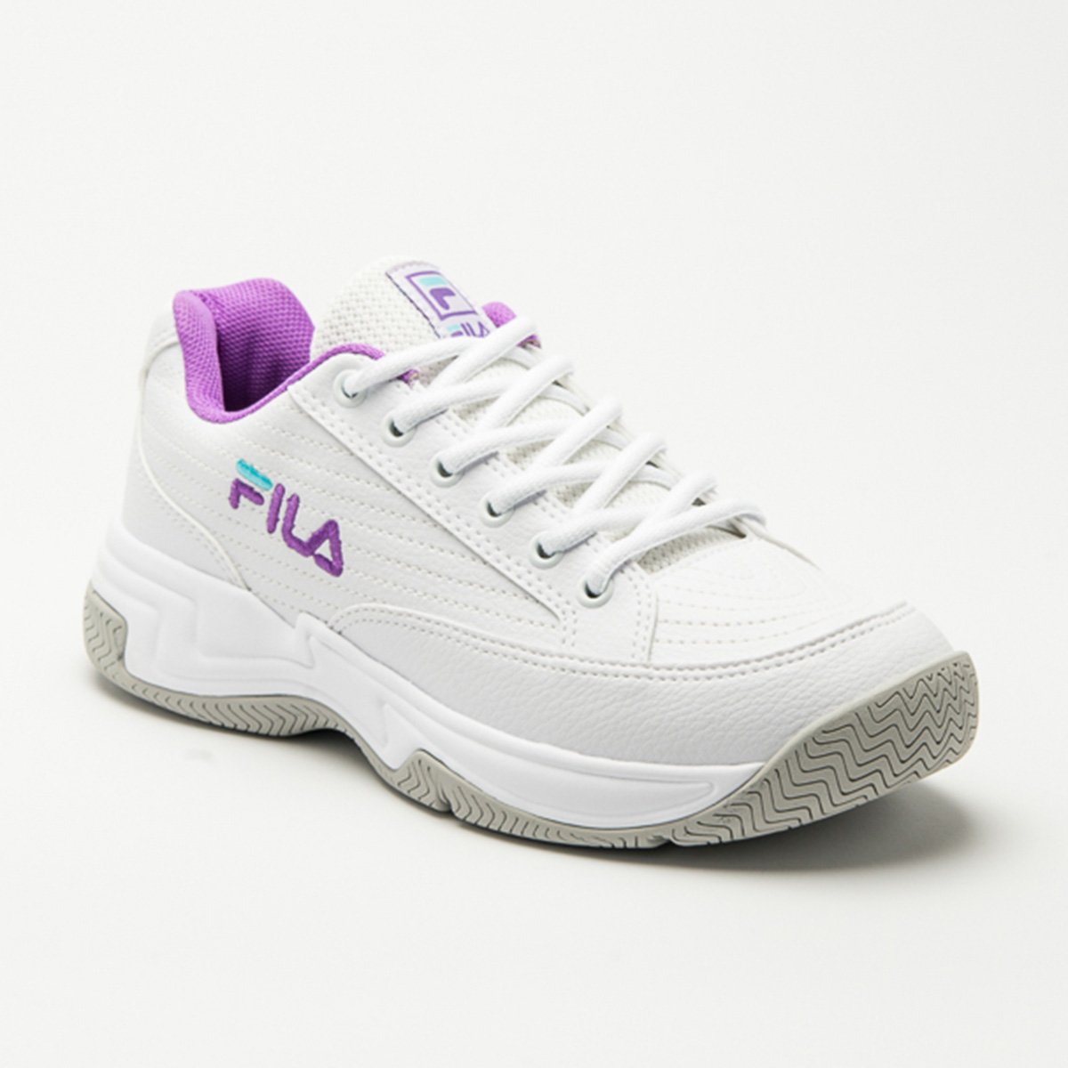 Miniatura Tênis Fila Grand Prix Feminino Branco+Roxo - 33