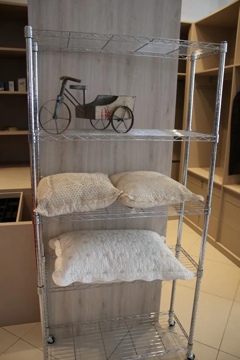 Miniatura Estante De Aço Cromado 5 Prateleiras Rack Aramado