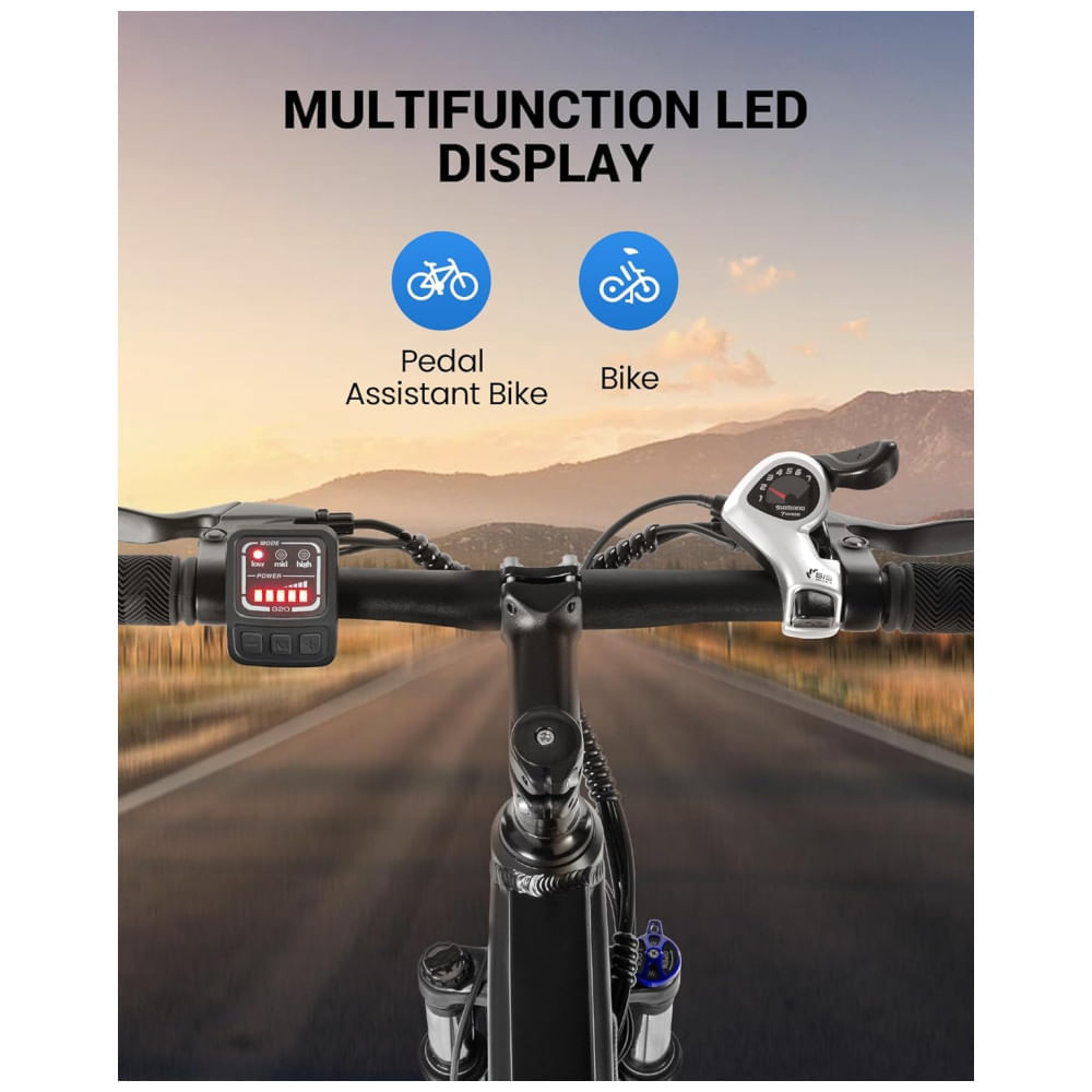 Miniatura Bicicleta Elétrica para Adultos, Bateria Removível Embutida Invisível de 36V, Motor sem Escovas de 350W Pico 450W, Bicicleta Elétrica de Montanha com