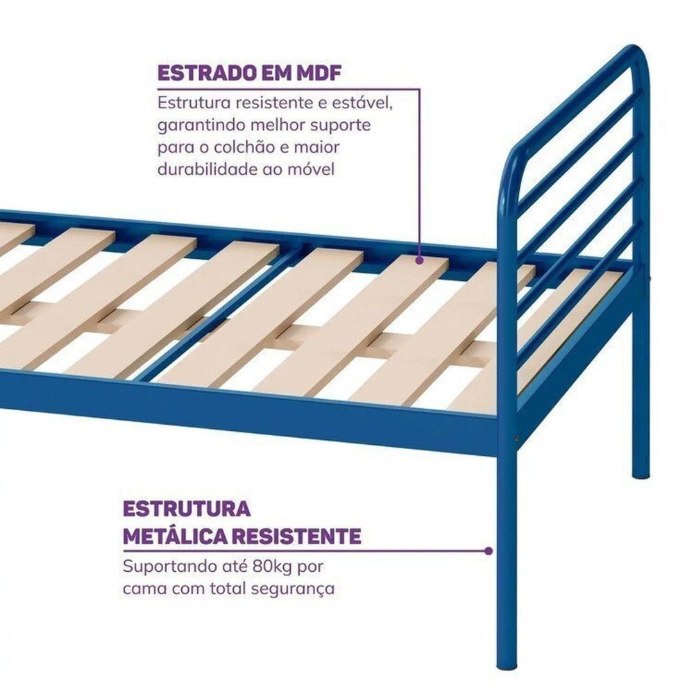 Miniatura Conjunto Bicama Infantil / Juvenil Teko Casatema Azul /Álamo
