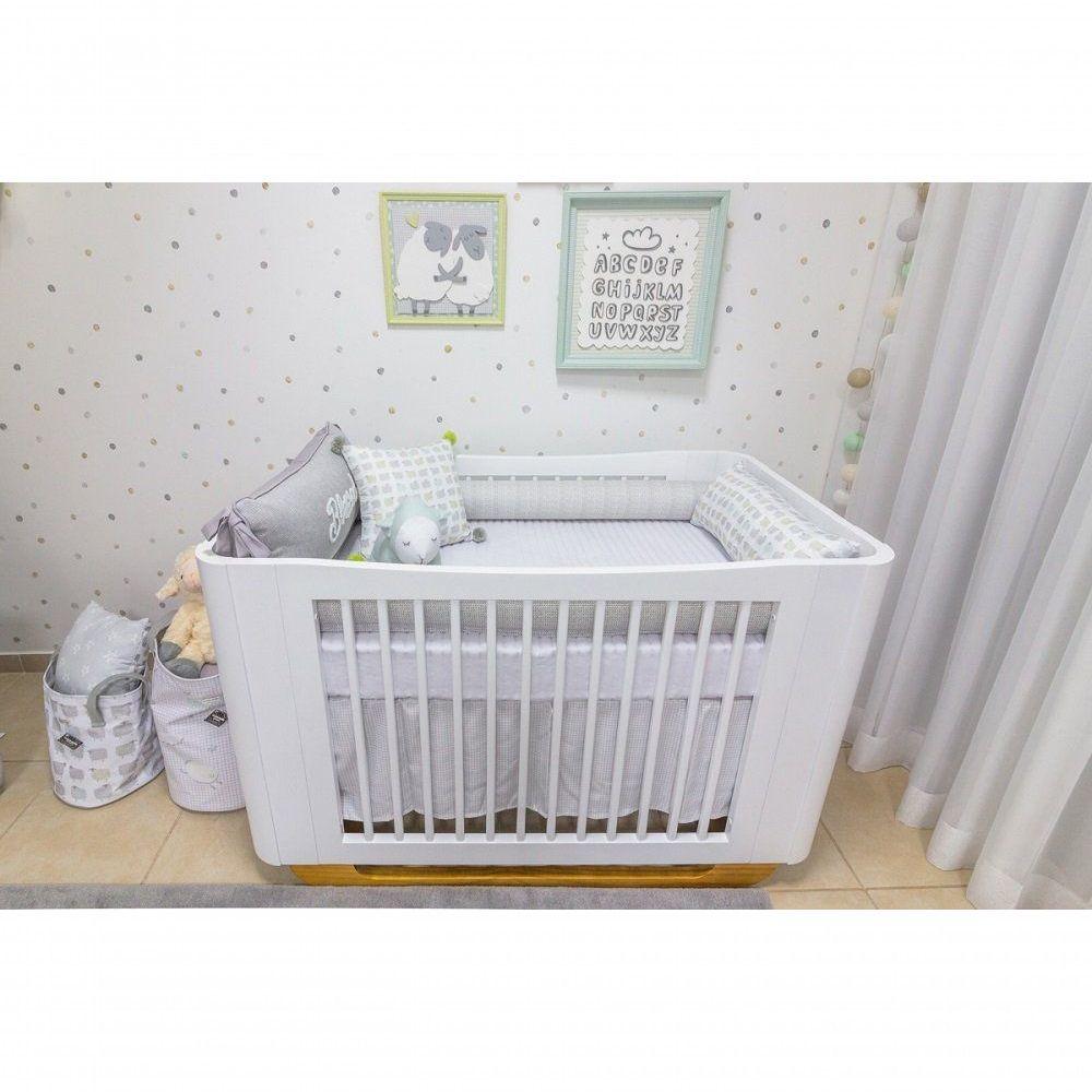 Miniatura Berço Neo Com Mini Cama Laterais Arredondadas Timber Móveis Branco