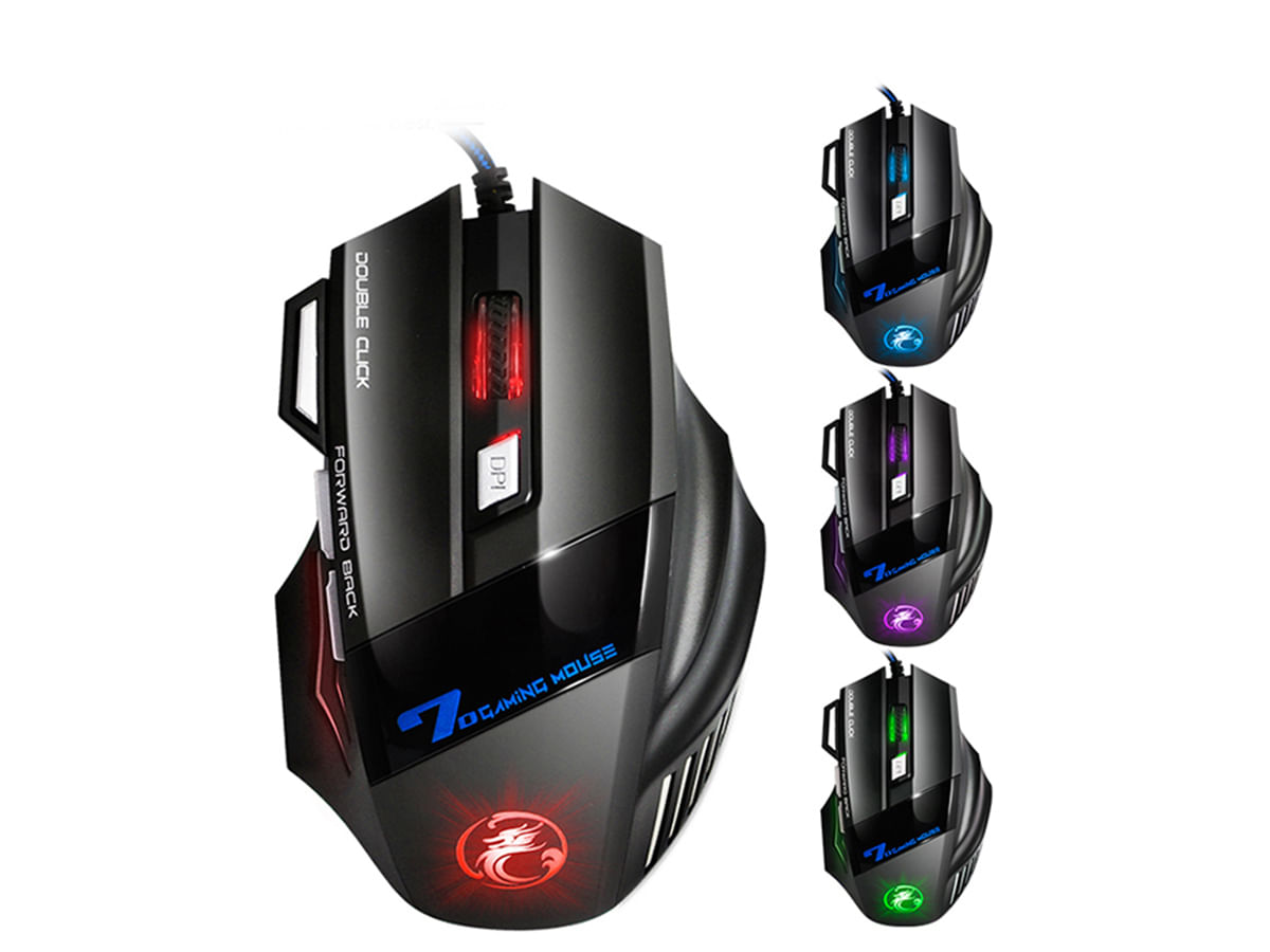 Miniatura Mouse Gamer Laser X7 3200dpi Usb Led 7 Botões Pro T18