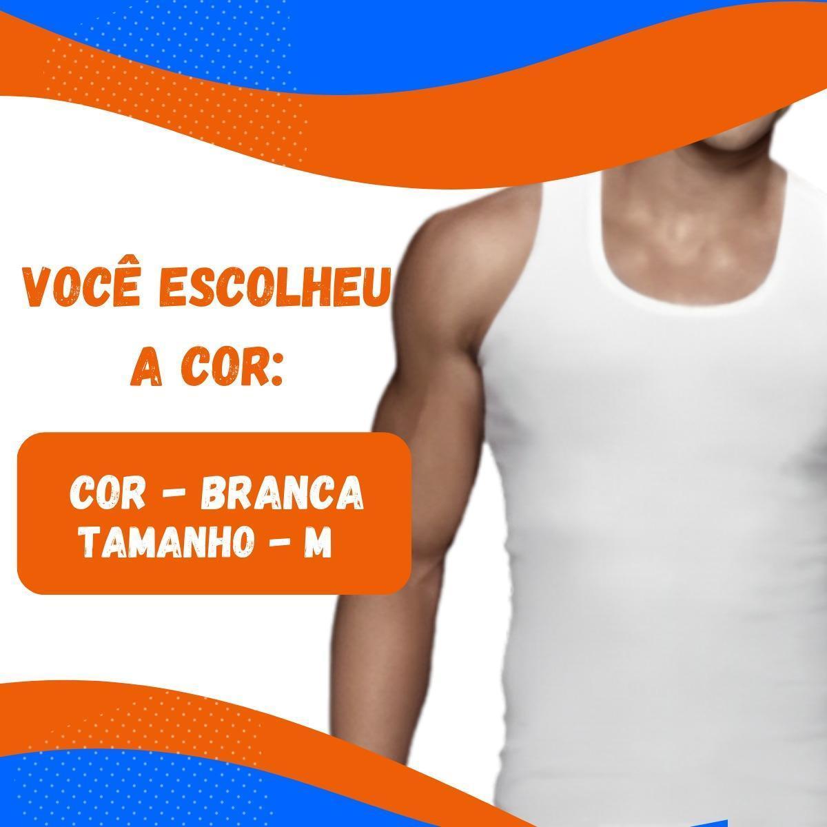 Miniatura Cinta Regata Modeladora Camiseta Masculina Branco Tamanho M