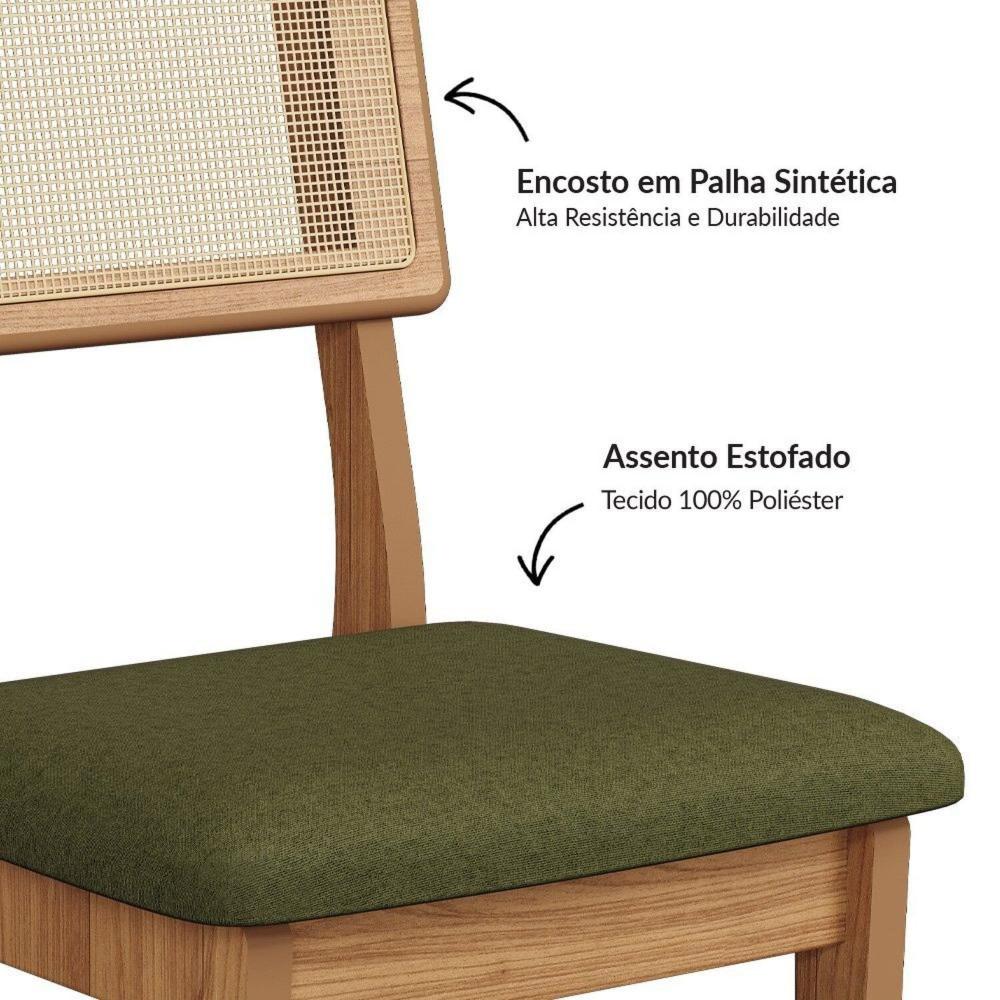 Miniatura Kit 2 Cadeiras Estofadas com Tela 56cm X 90cm X 48cm Freijó Madeirado