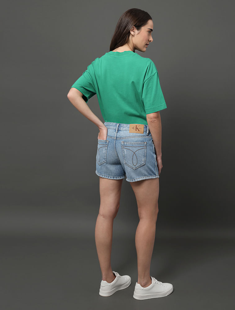 Miniatura Shorts Jeans Feminino Boy 5 Pockets Calvin Klein Jeans - Azul Claro Shorts Jeans Feminino Boy 5 Pockets Calvin Klein Jeans Azul Claro 34