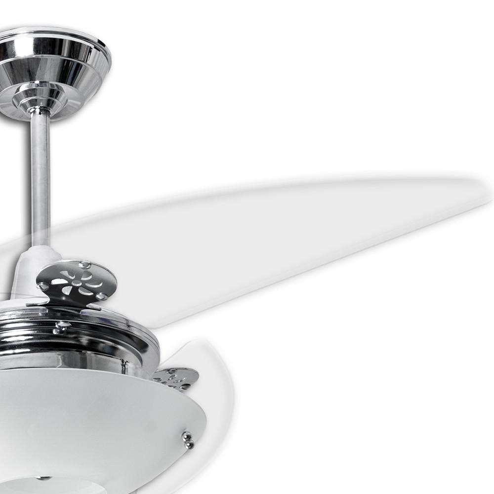 Miniatura Ventilador Teto Controle Remoto Onix Redondo Cromado - 220V