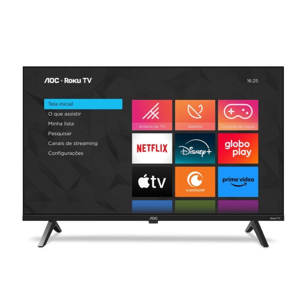 Miniatura Smart TV AOC Roku 32 DLED HD Dolby Audio 32S5045/78G Preto Bivolt