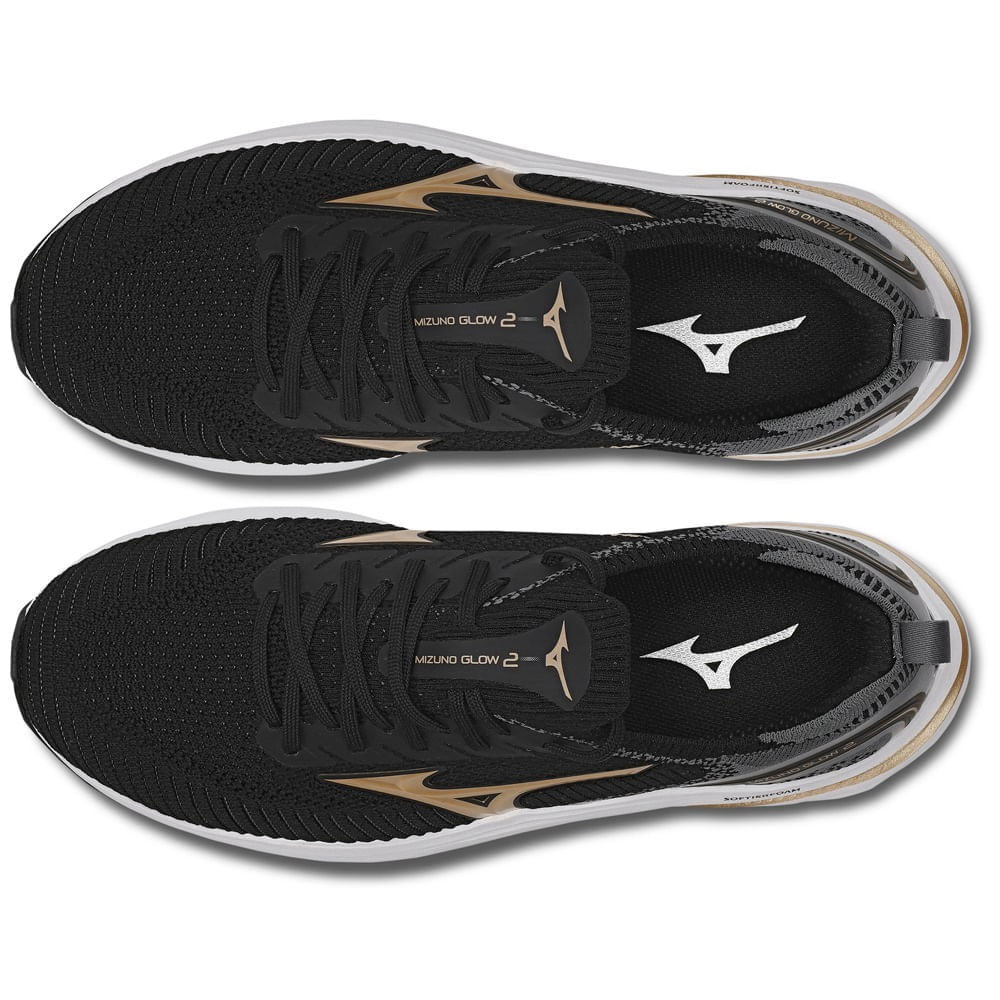 Miniatura Tênis de Corrida Feminino Mizuno Glow 2 Preto - 34