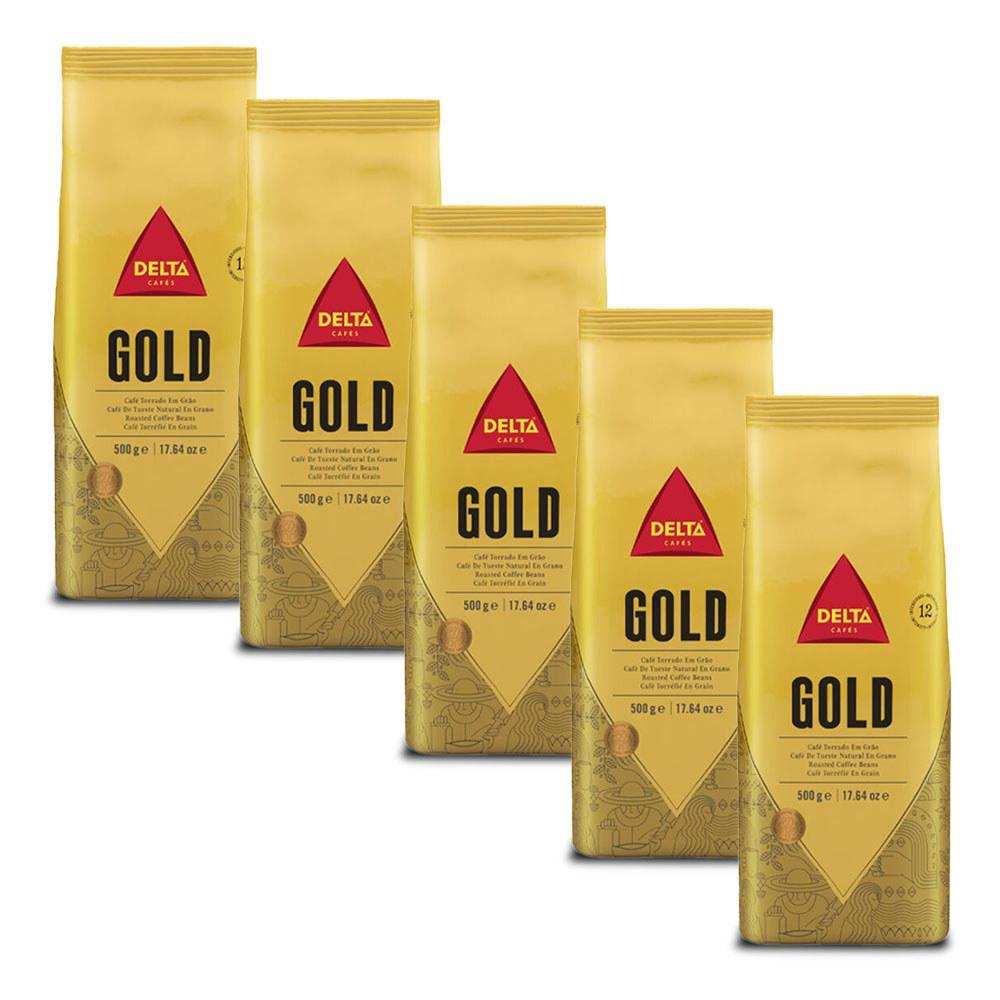 Miniatura Café Em Grãos Delta Cafés Gold Int 12 Kit 5 Pacotes De 500G