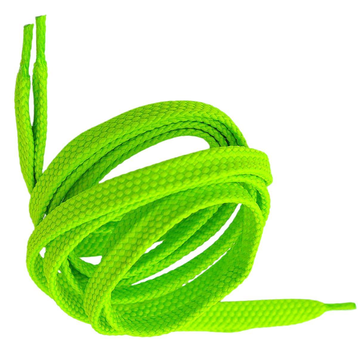 Miniatura Par De Cadarço Verde Limão Neon Chato Tradicional 120Cm