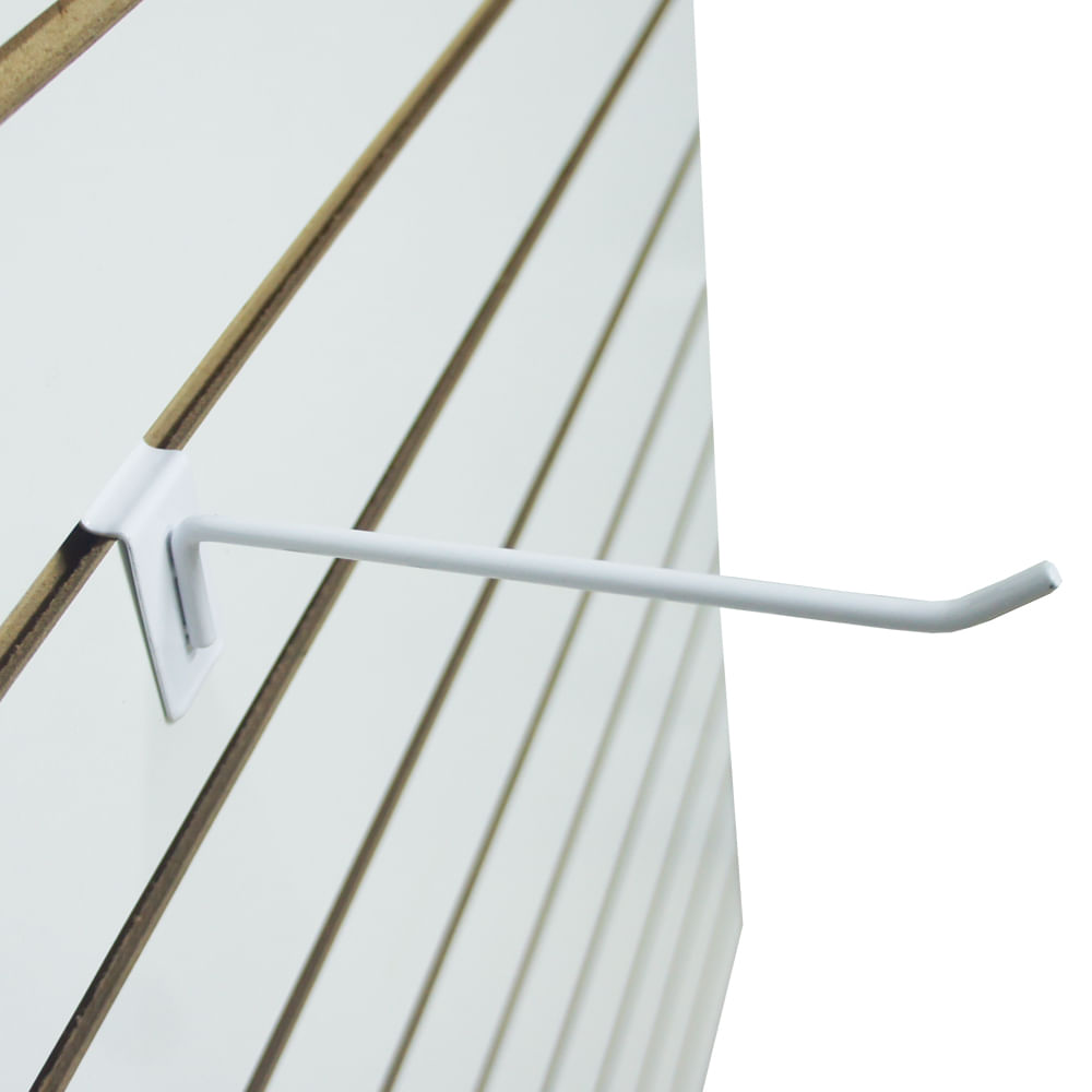 Miniatura Gancho Painel Canaletado 4,76mm 10cm com 100 Unidades Branco