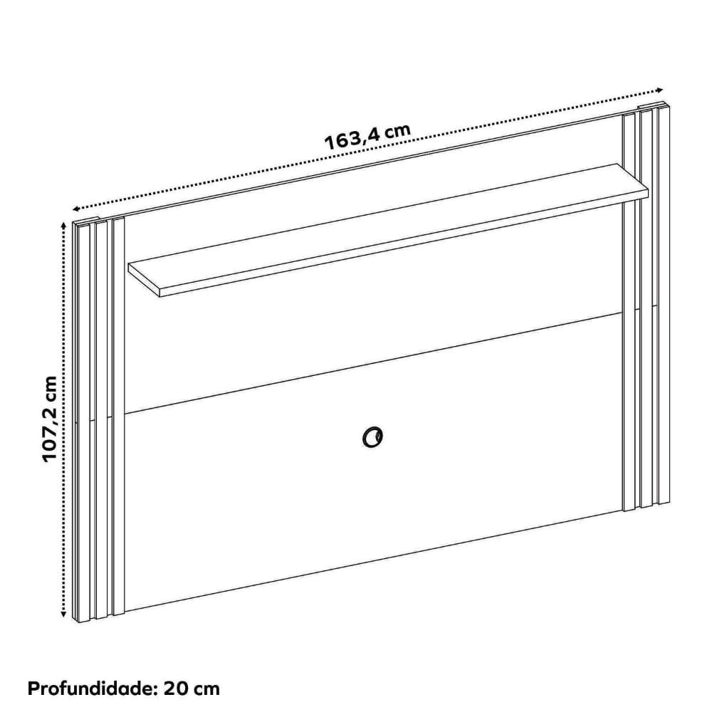Miniatura Painel Ripado para Tv até 65 Polegadas Preto Tx/ Freijó Trend