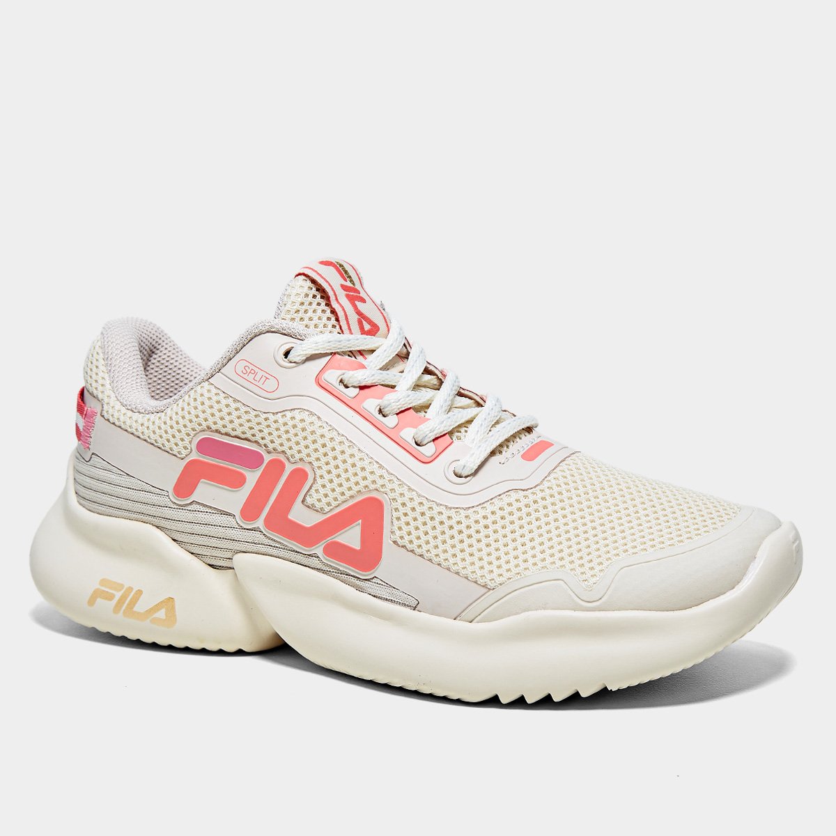 Miniatura Tênis Infantil Fila Split Bege+Coral - 30