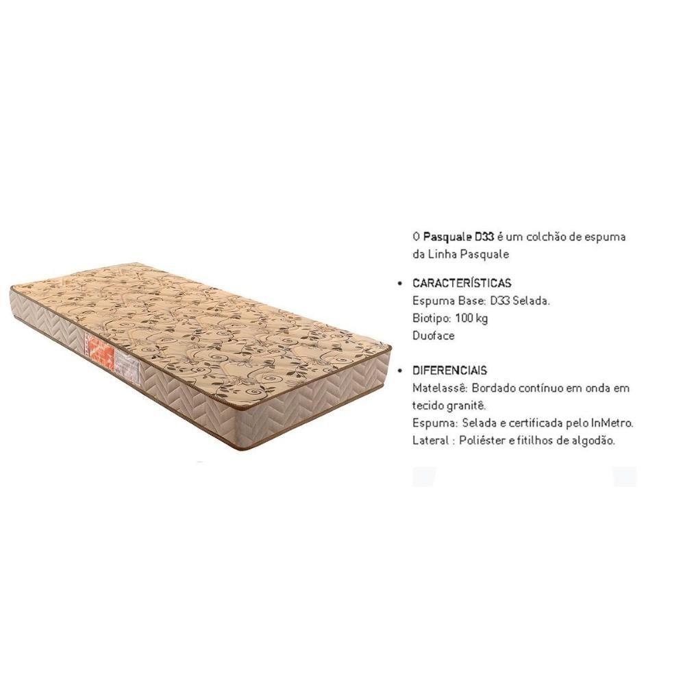 Miniatura Cama Box Solteiro: Colchão Espuma D33 Paropas Pasquale Wave Clean + Base Crc Suede Clean (78x188)