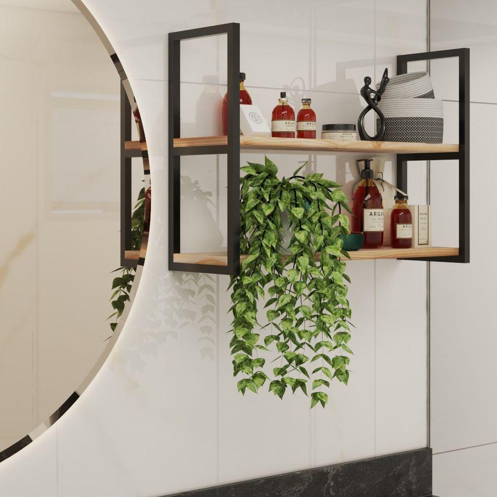 Miniatura Organizador De Teto Moderna 100x20cm Em Ferro Para Cozinha