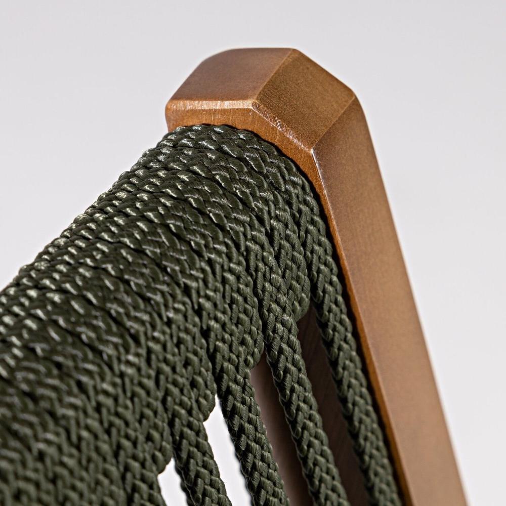 Kit 2 Cadeiras de Jantar sem Braços Tune Verniz Mel/Corda Verde