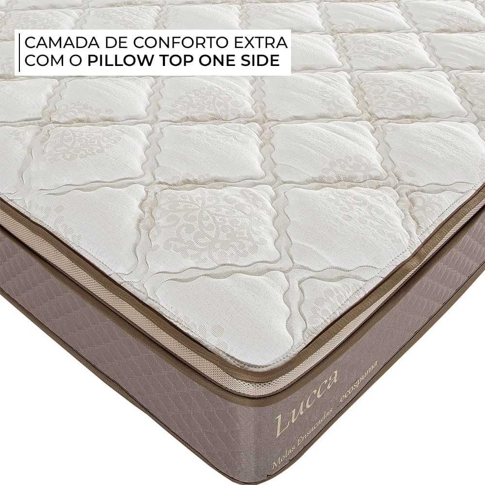 Cama Box Queen Herval Lucca, 66x158x198 cm, Molas Ensacadas, Suede Bege