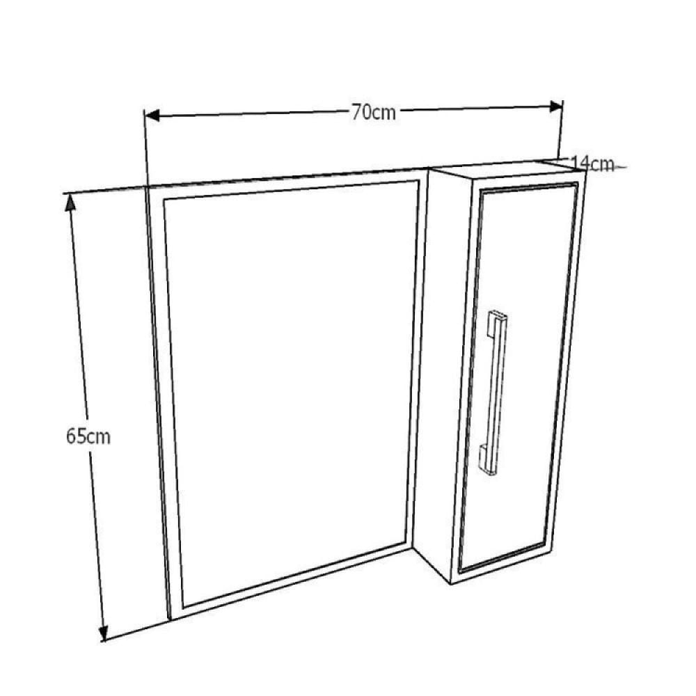 Gabinete de Banheiro Suspenso 80cm Alice com Espelheira 01 Porta com Cuba Mel/Grafite