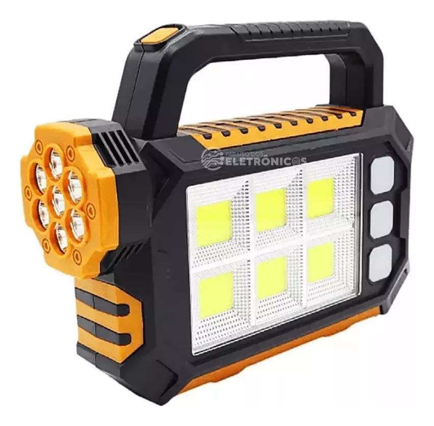 Miniatura Super Lanterna Solar E Cabo Usb 9 Led Superior E 11 Lateral