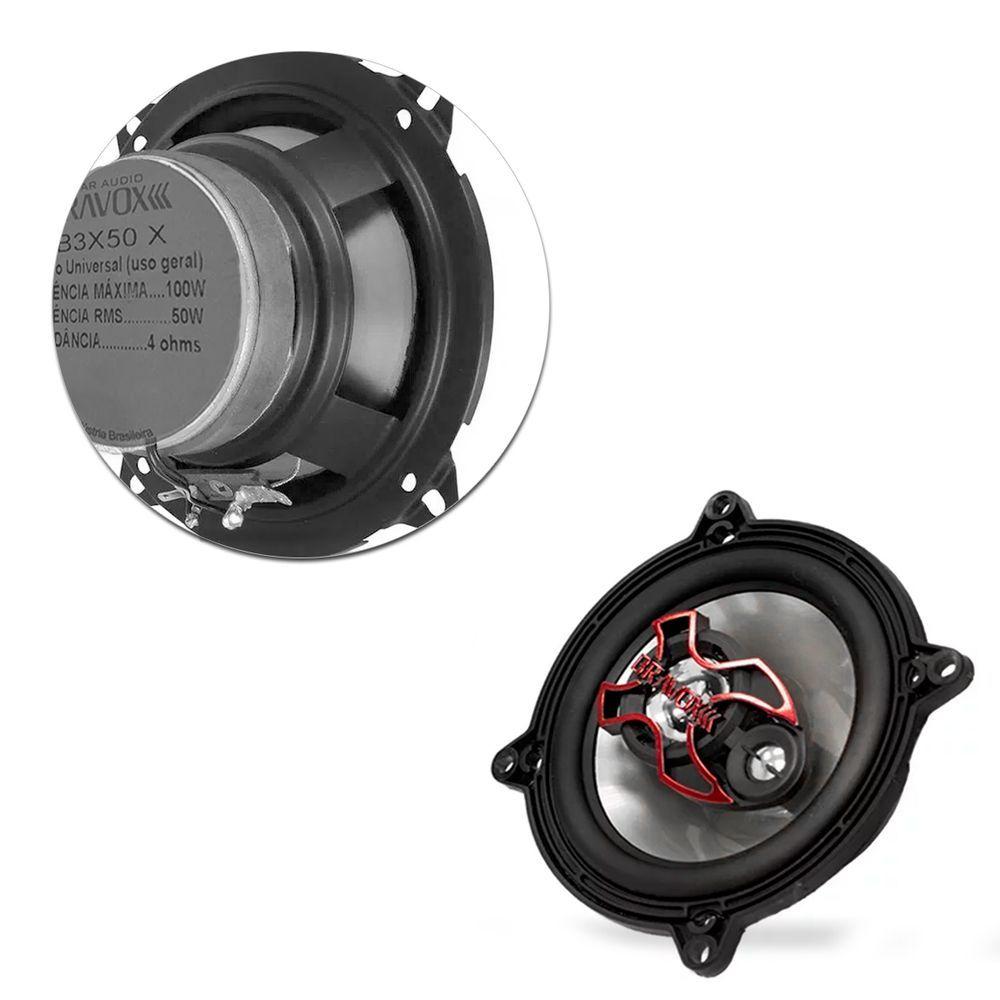 Miniatura Par Alto Falante Bravox 5 Pol B3x50x 100w Rms 4 Ohms Triaxial Linha X