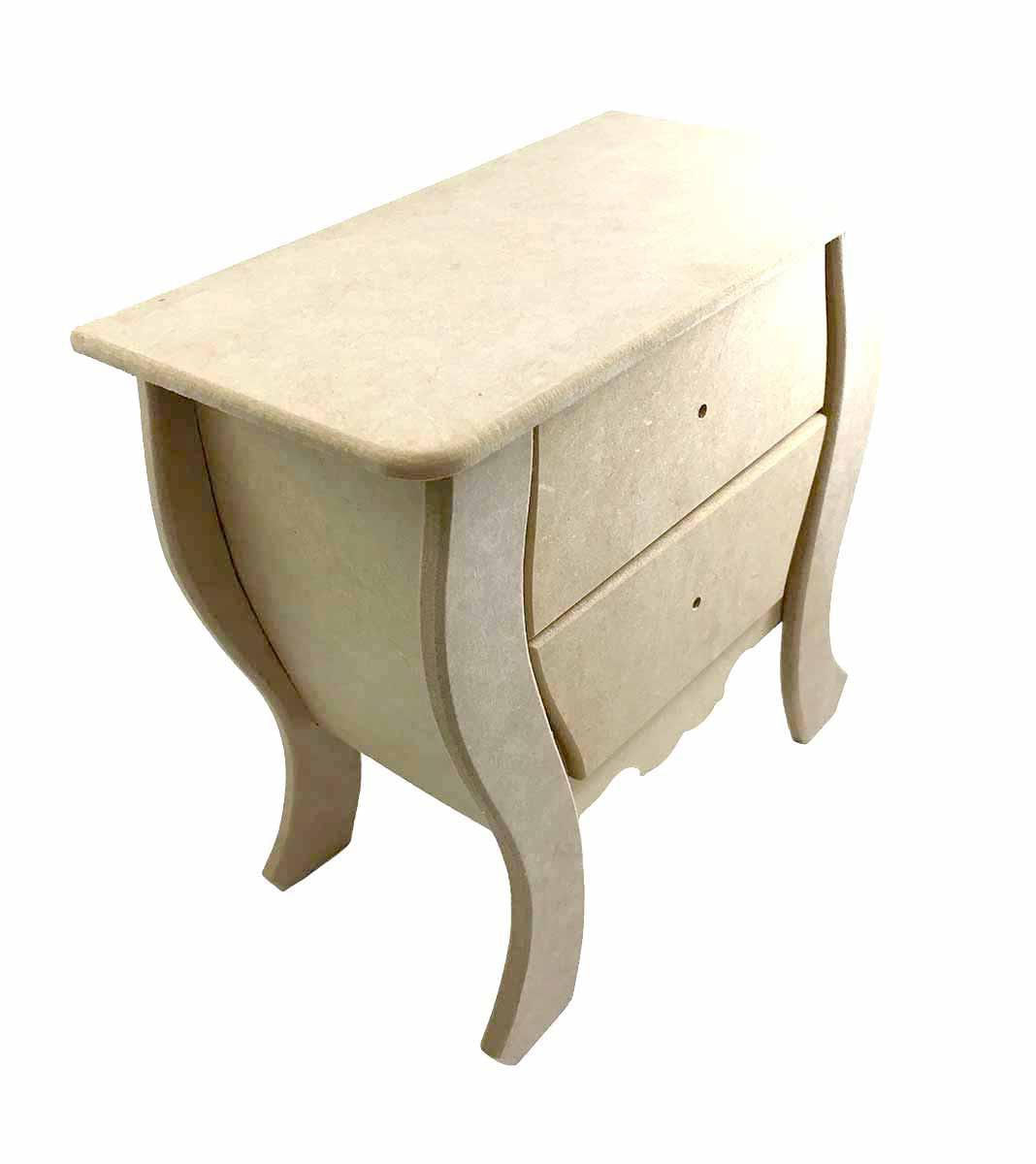 Miniatura Mini Cômoda Bombe 2 Gavetas Mesa Mdf Decoração Bijuteria