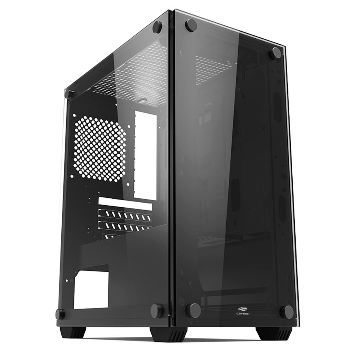 Miniatura Gabinete Gamer C3Tech MT-G110BK, Micro-ATX, Lateral e Frontal Vidro, Preto