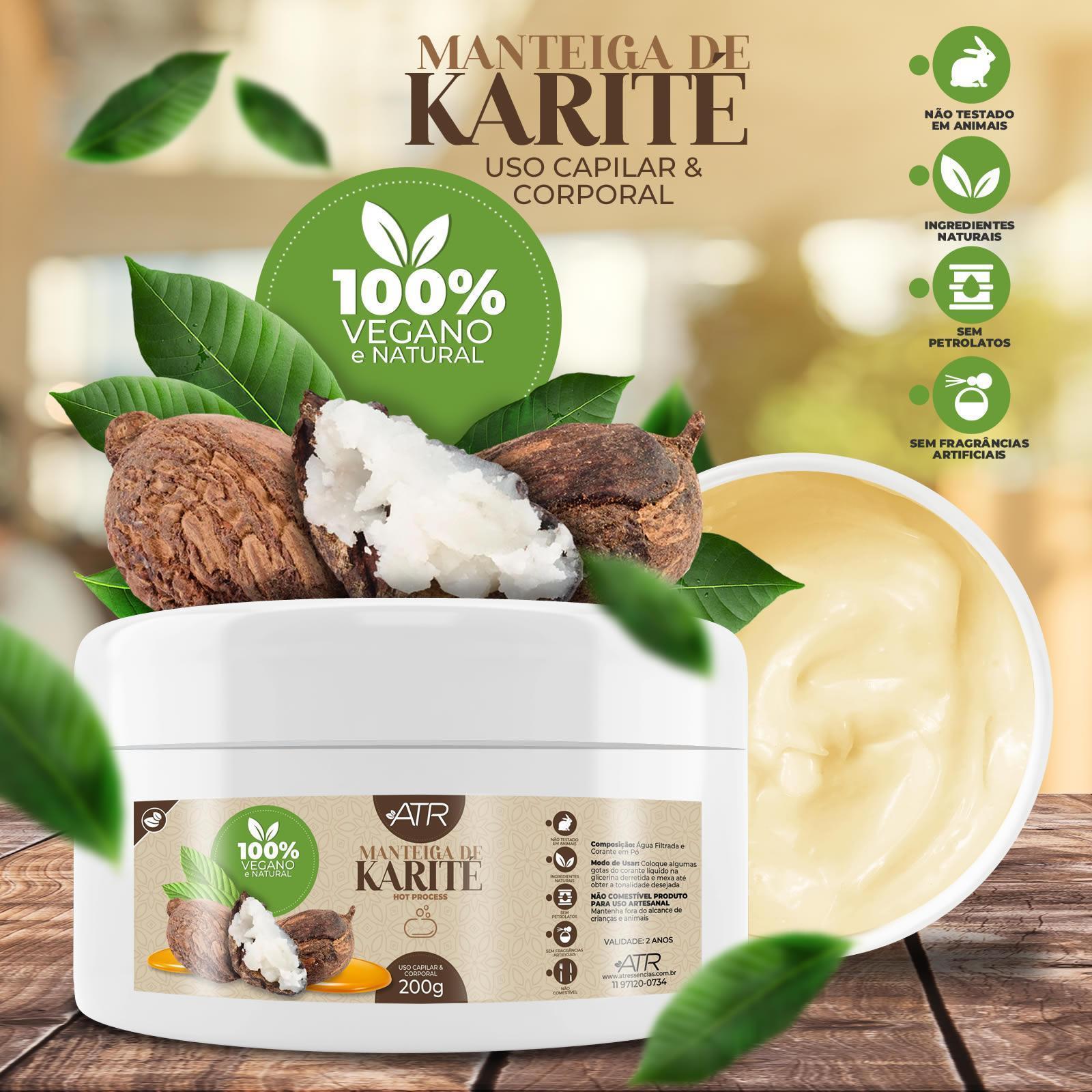 Miniatura Manteiga Vegetal De Karité Pura 100% Natural 200G