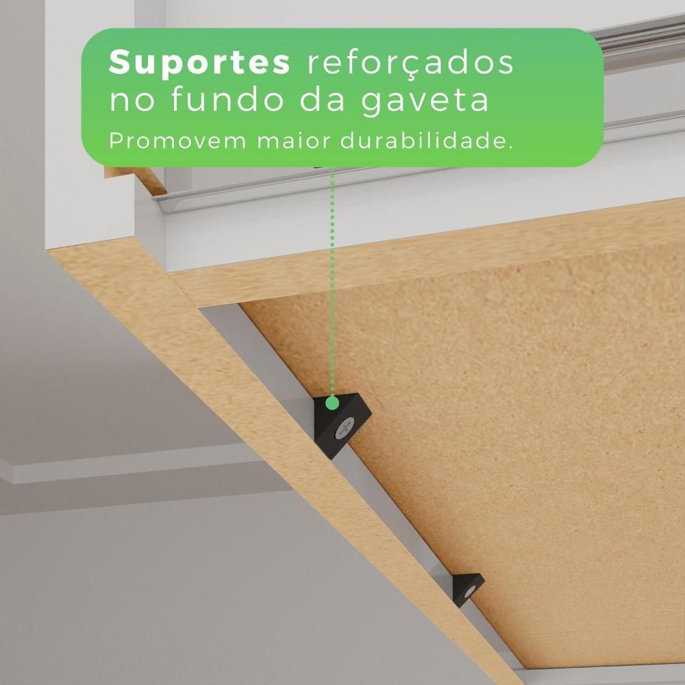 Miniatura Guarda-Roupa Casal 6 Portas 4 Gavetas com Espelho 100% MDF Atlanta Branco Neve