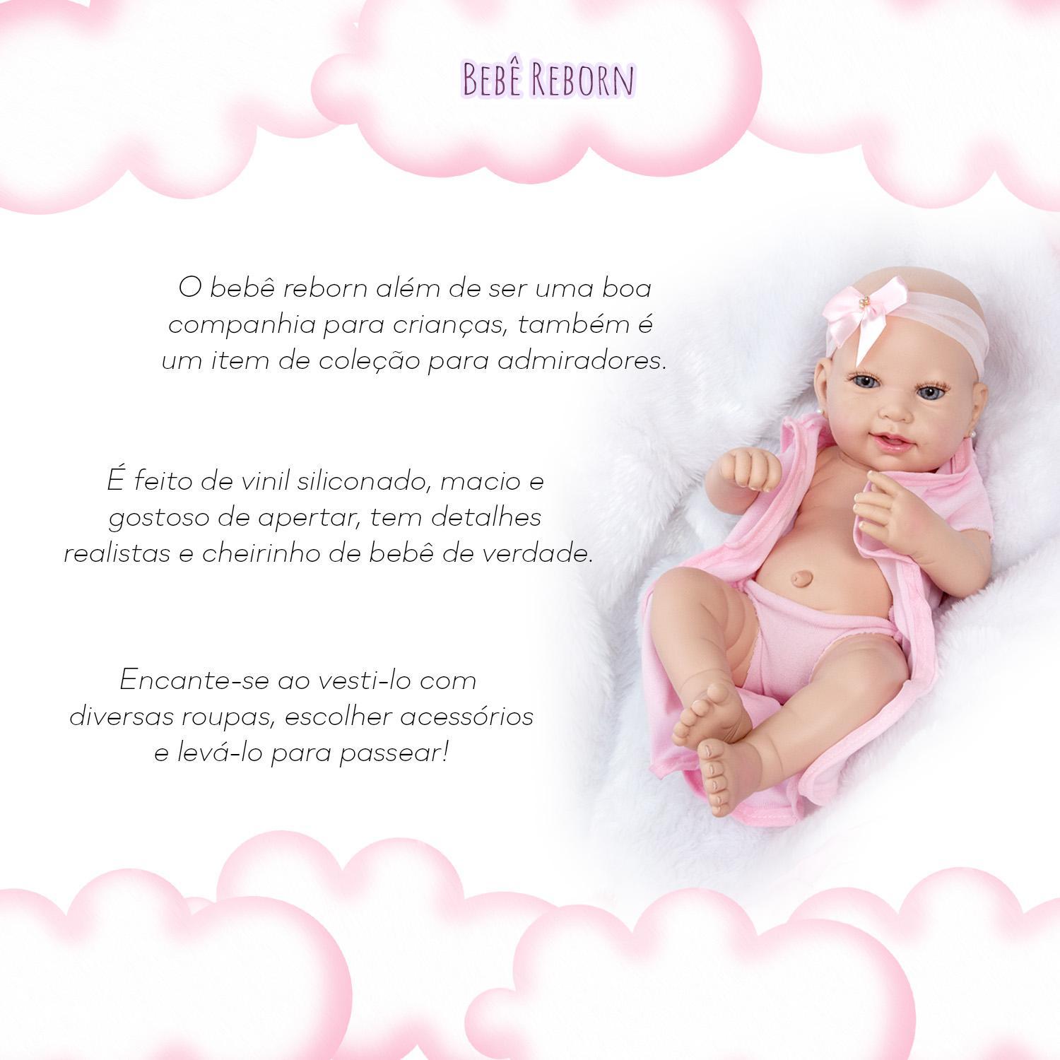 Miniatura Boneca Bebe Reborn Silicone Menina Realista Com Acessórios