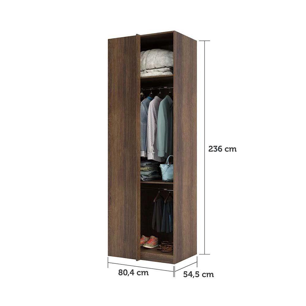 Miniatura Guarda Roupa Closet Prime Nogueira Sem Porta Canto Reto 80,4 Cm Luciane Móveis