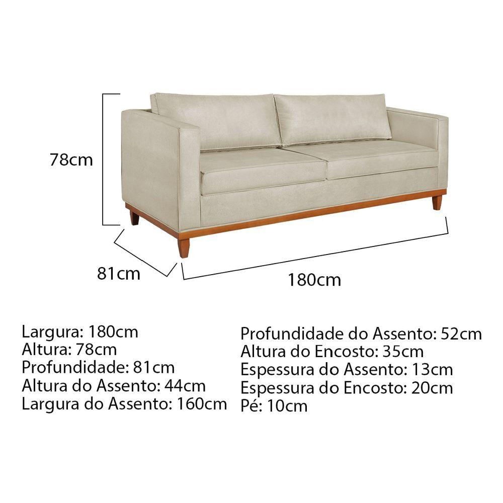 Miniatura Kit Sofa 3 Lugares E 2 Poltronas Europa 180 Cm Bouclé Adj Decor Bege