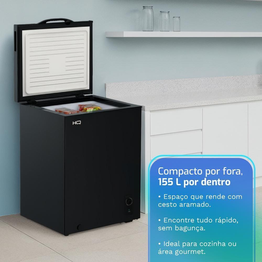 Miniatura Freezer E Conservador Horizontal HQ 155 Litros Preto HQ-155CFHL 110V