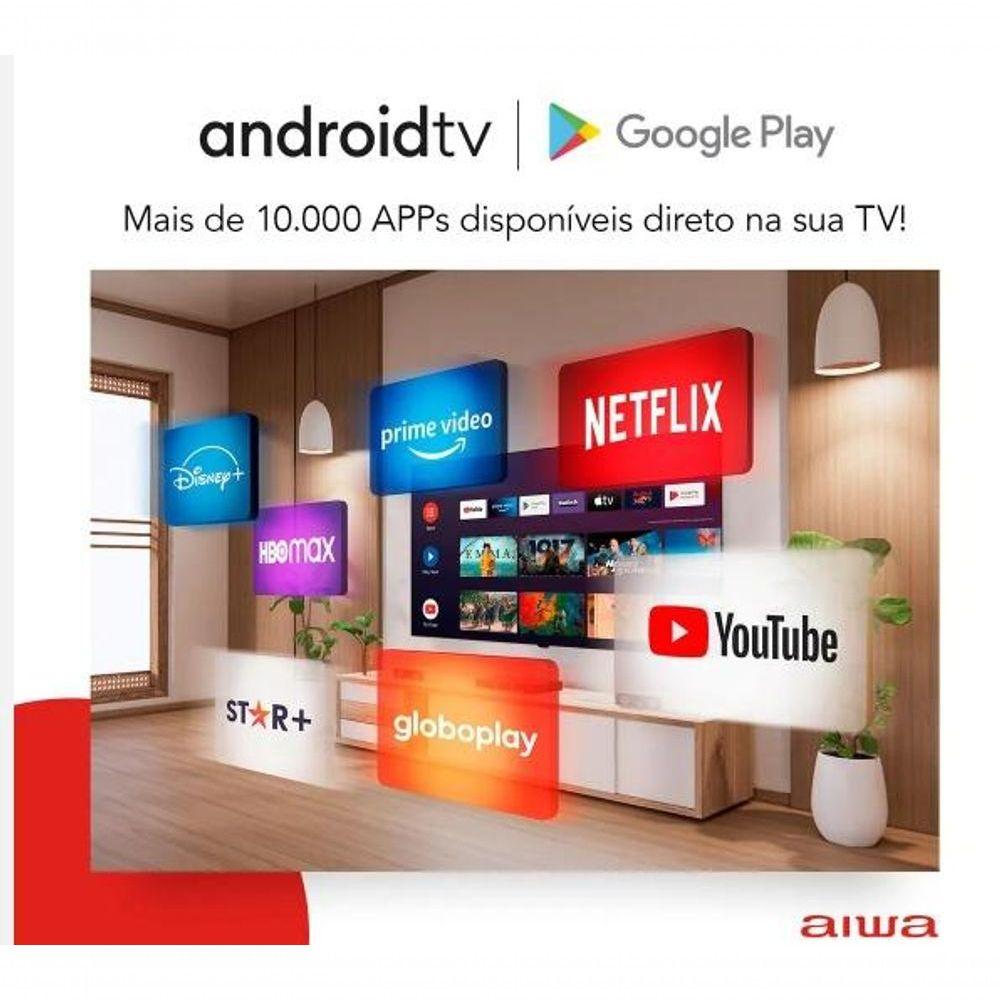 Smart Tv Aiwa 50" Android 4k Borda Ultrafina Hdr10 Dolby áudio Aws-tv-50-bl-02-a Preto Bivolt