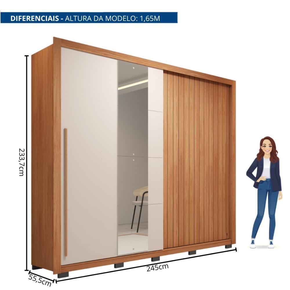 Miniatura Guarda Roupa Casal 2 Portas 4 Gavetas Romanus Marrom Caemmun