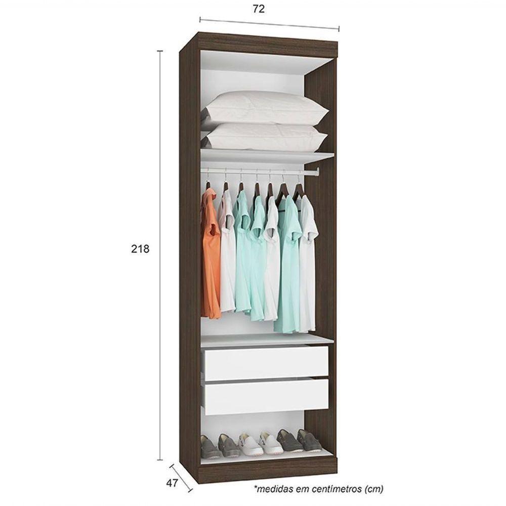 Miniatura Guarda Roupa Modulado 2 Portas 2 Gavetas Star Amêndoa Off White - Poliman Móveis
