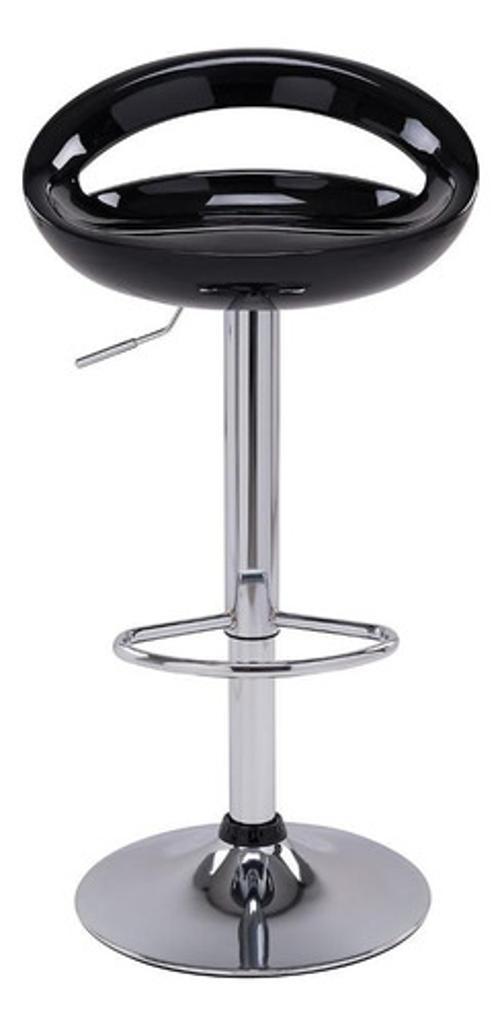 Miniatura Banqueta Ajustavel Preta Meia Lua 98X83X38Cm Suporta 100Kg