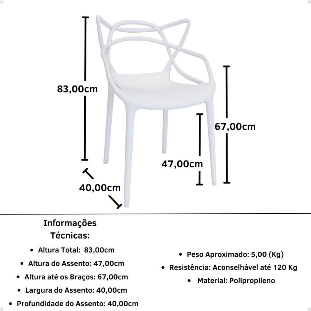 Conjunto Mesa De Jantar Redonda Marci Preta 100cm Com 4 Cadeiras Allegra - Branco