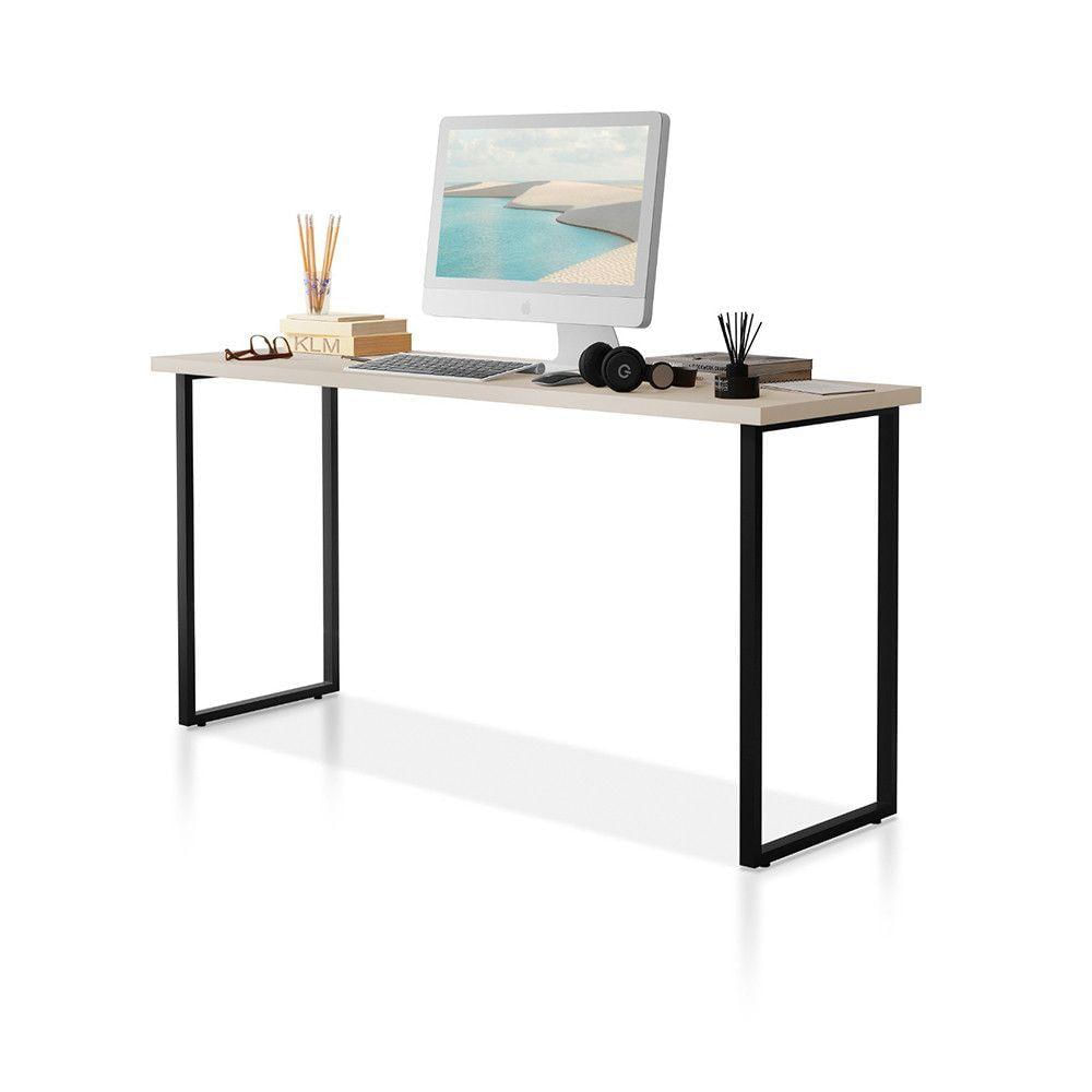 Miniatura Escrivaninha Mesa Office Estilo Industrial 120cm Klm Store Preto Com Off White