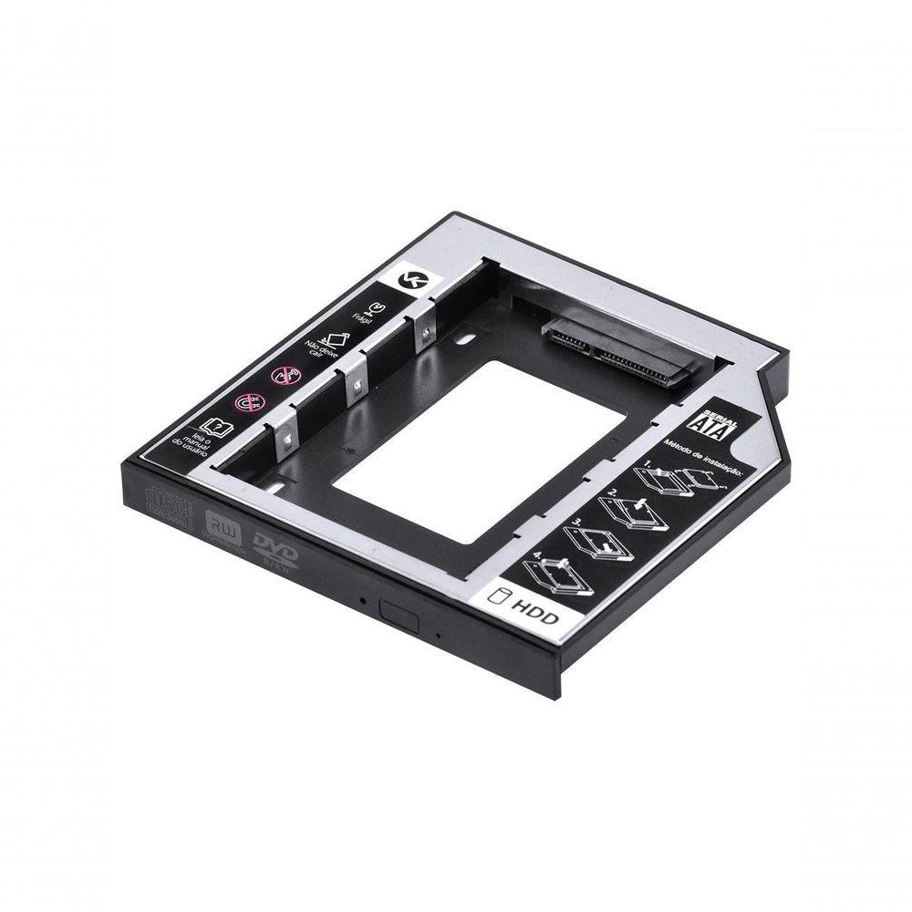 Miniatura Adaptador Caddy Para Hd Ou Ssd Gaveta Dvd Notebook Sata 12.7mm Ac-127