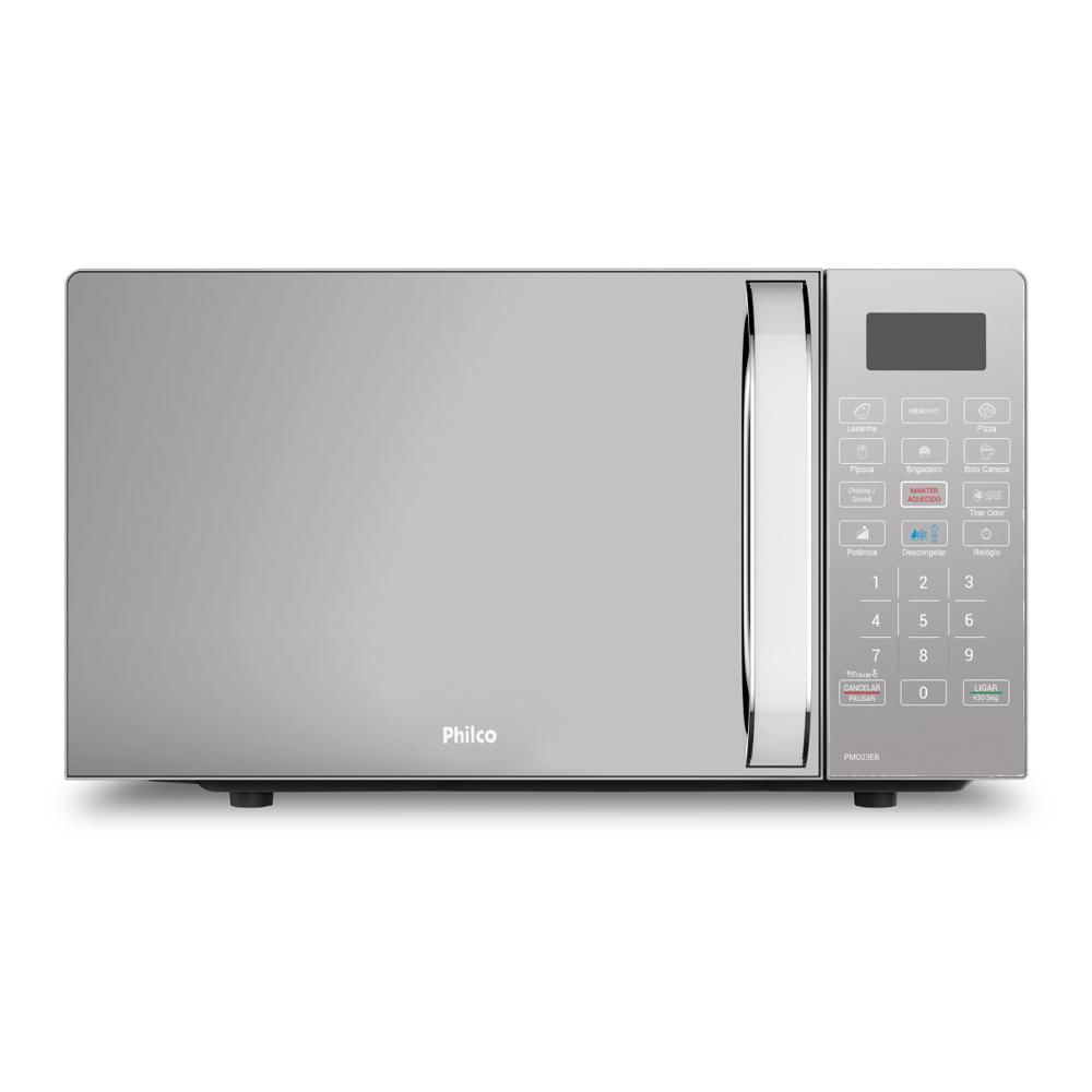 Micro-ondas 20 Litros Espelhado Philco Limpa Fácil PMO23EB Branca 127V 127V