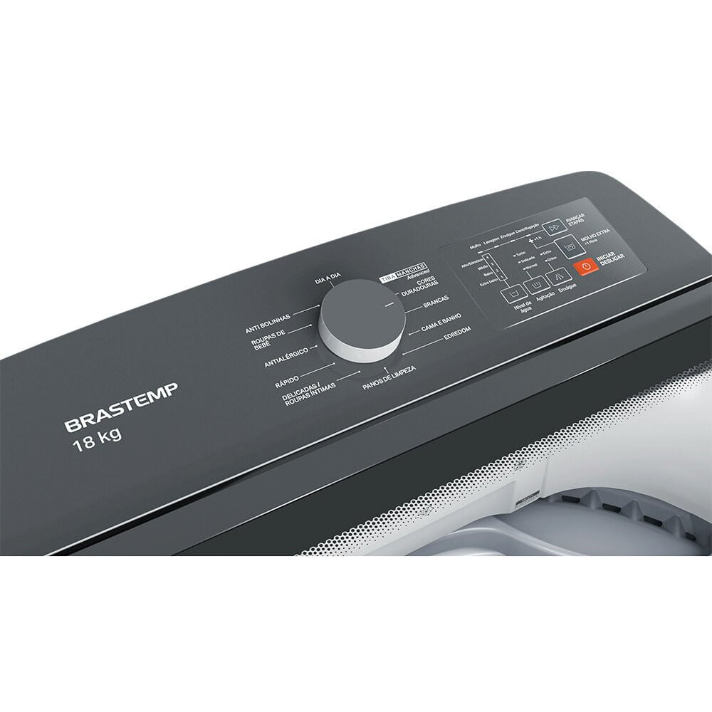 Miniatura Máquina de Lavar Brastemp 18 kg Ciclo Tira Manchas Advanced BWF18AB Branco - 110V