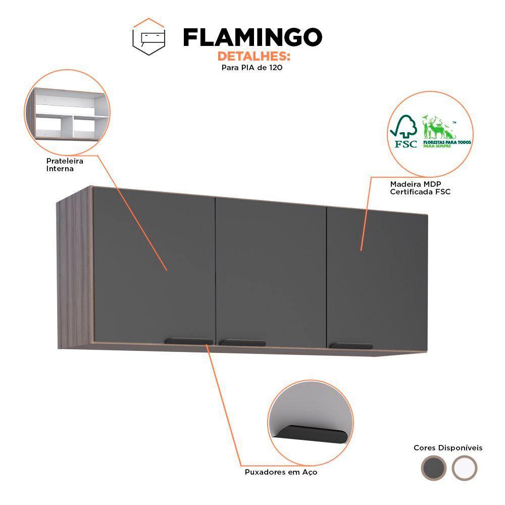 Miniatura Armário Aéreo Cozinha Madeira Flamingo 120 Cozimax Preto Com Tamarindo - 120