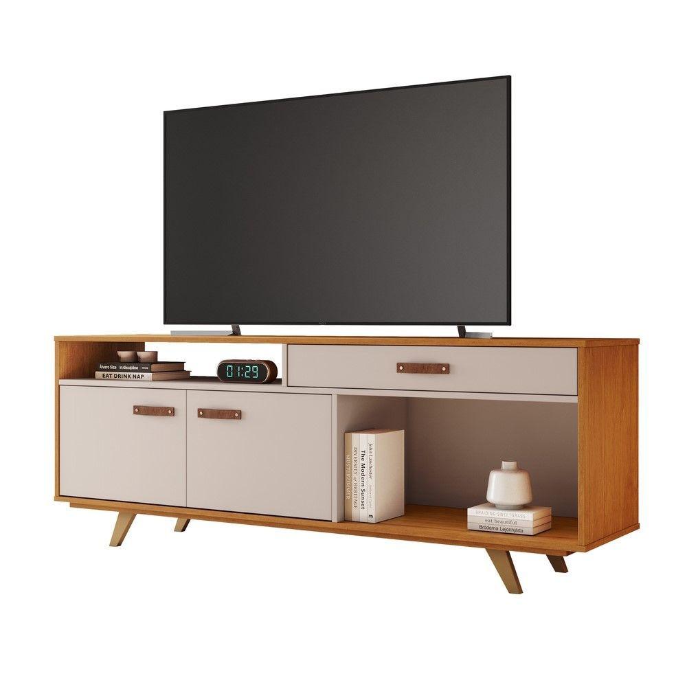 Miniatura Rack Para Tv Até 65 Polegadas Impar Jcm Movelaria Cinamomo/Off White