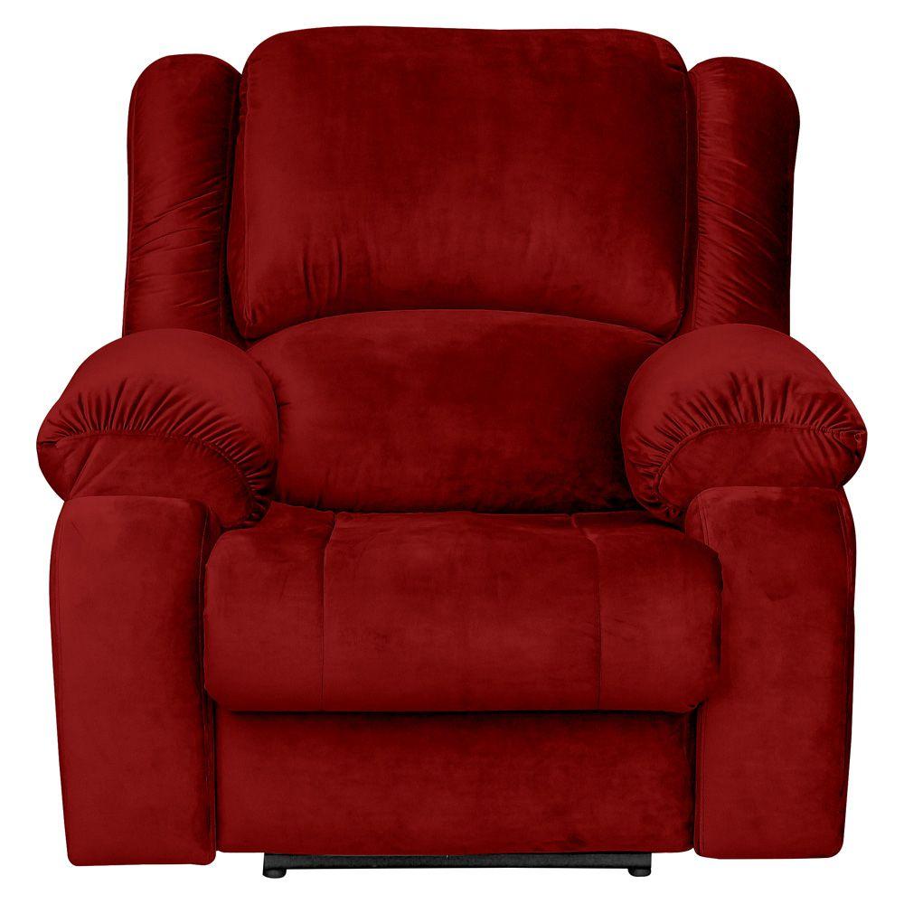 Miniatura Poltrona Papai Reclinável Manual Veludo Vermelho Gran Belo