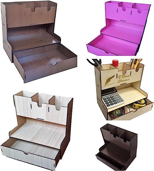 Miniatura Prateleira De Armazenamento,Organizador De Mesa De Madeira