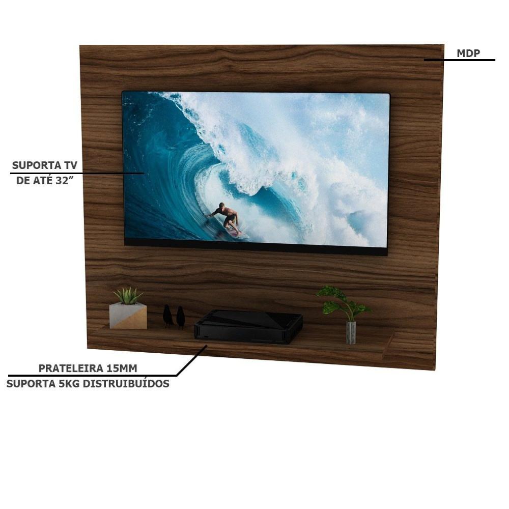 Miniatura Painel Suspenso Para TV Até 32 Polegadas 90x78cm Nogal