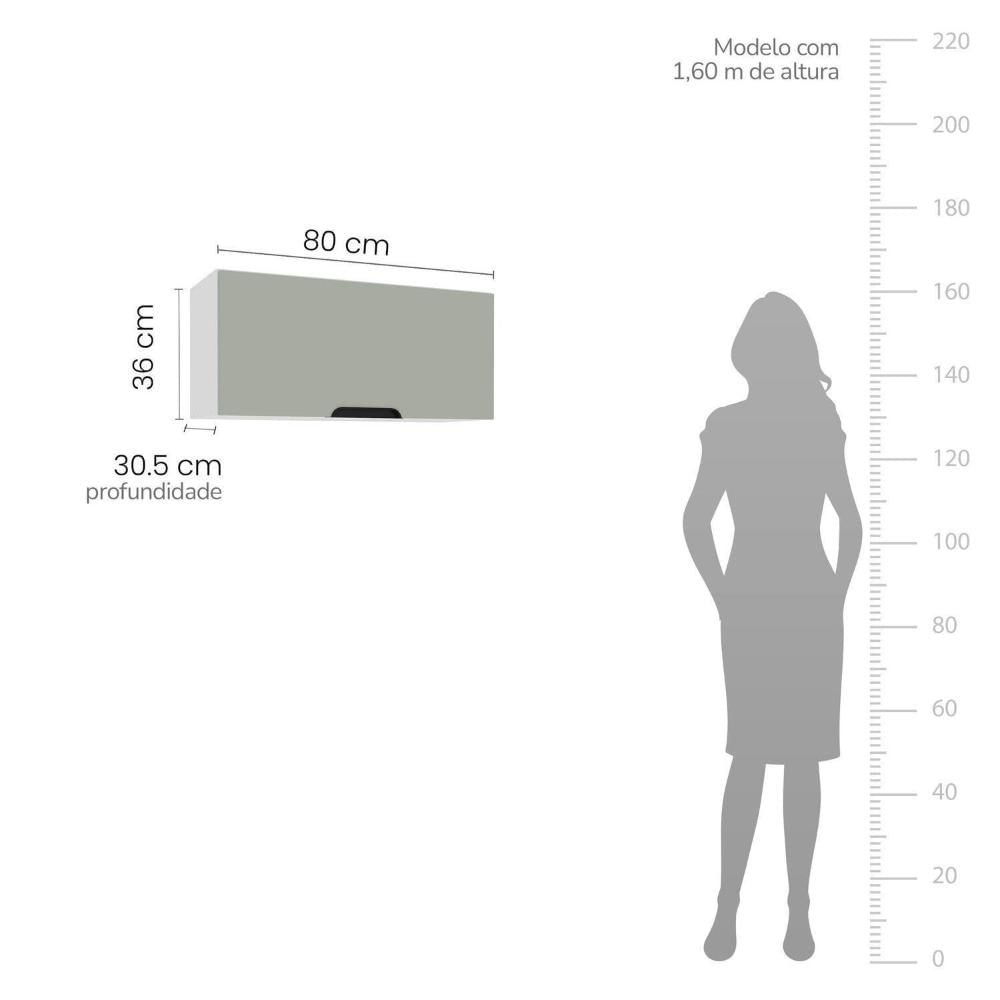 Cozinha Completa 4 Peças 224,5cm X 240cm Meena Branco/Verde Oliva
